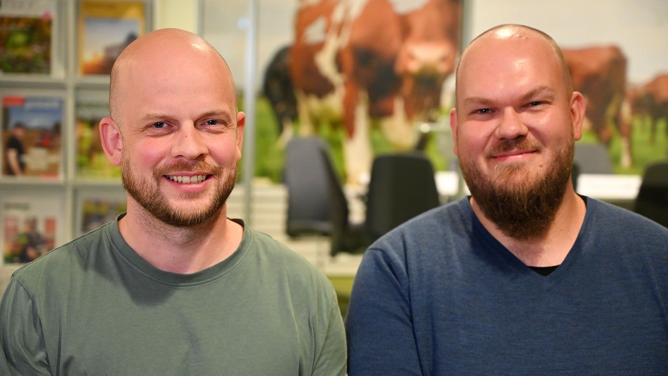 Daniel Vignes og Peter Simon Bø er våre distriktssjefer for bank i Sør-Vest 