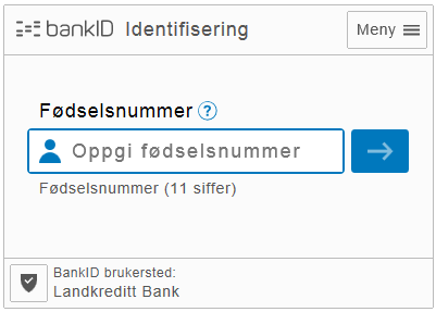 P&aring;logging med BankID